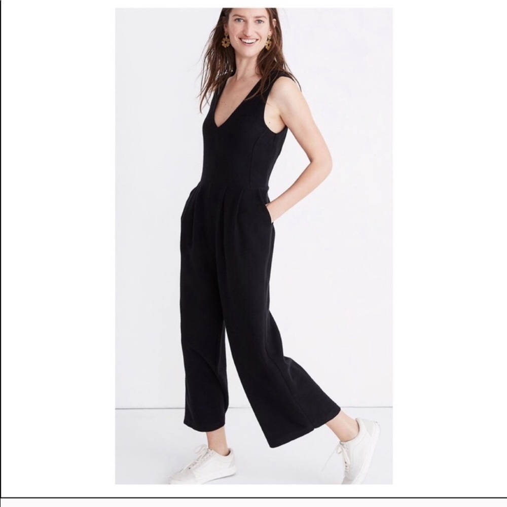 Madewell Texture Thread Jacquard Wide Leg Jumpsuit